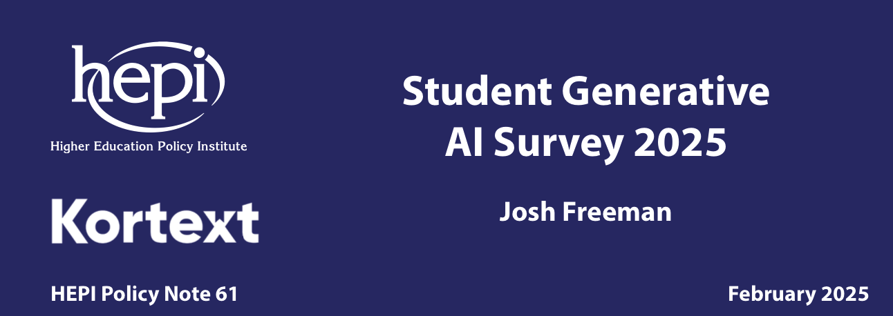 Header image from the HEPI report on AI in Education 2025