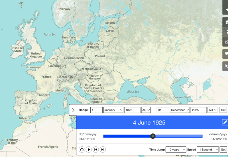 Map of Europe in 1825